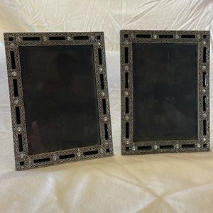 Chaplin-Pewter  Silver & Black 3.5x5  Picture Frame Set of 2